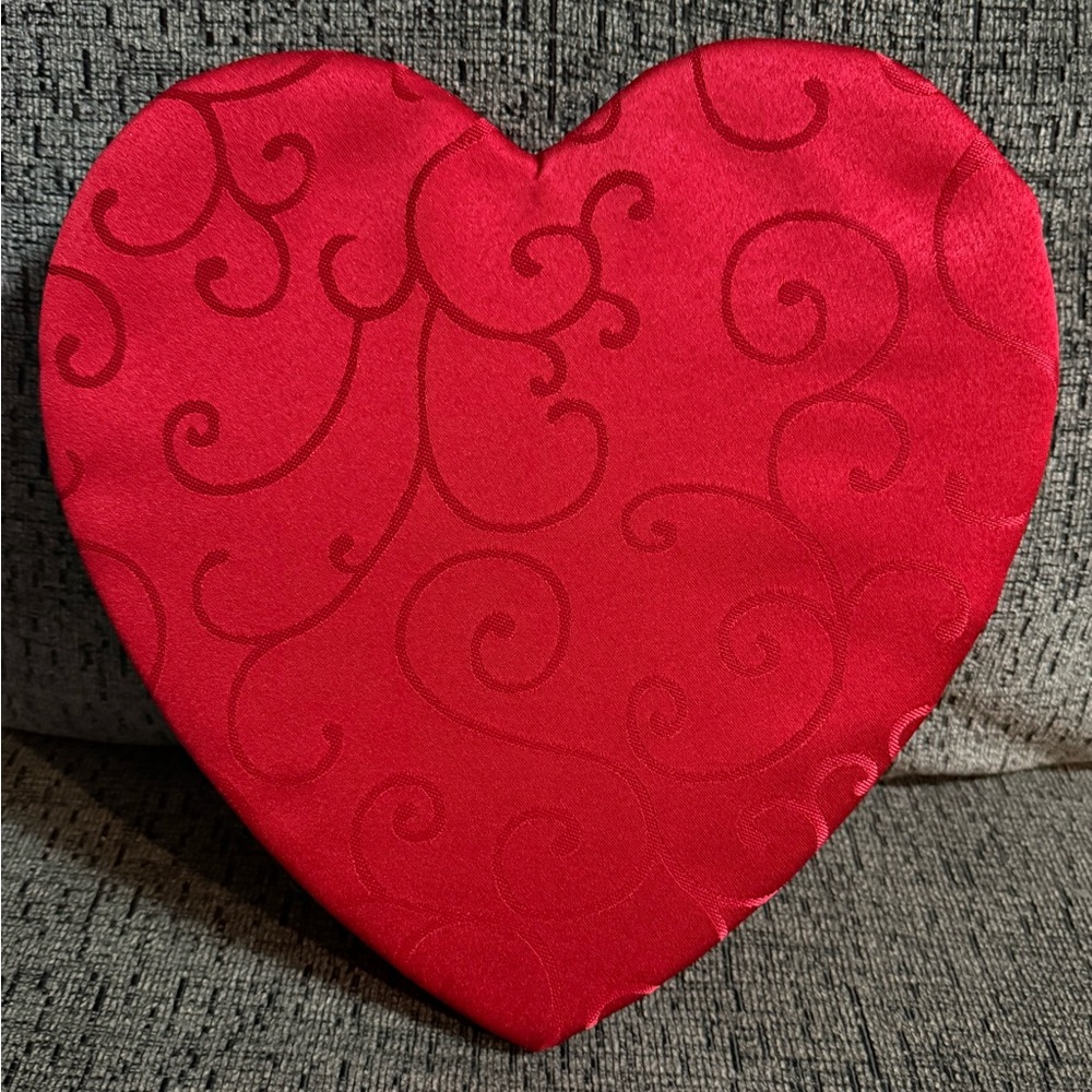Red Heart-Shaped Fabric Box